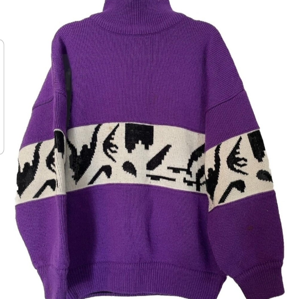 Purple Graphic Women's Sweater